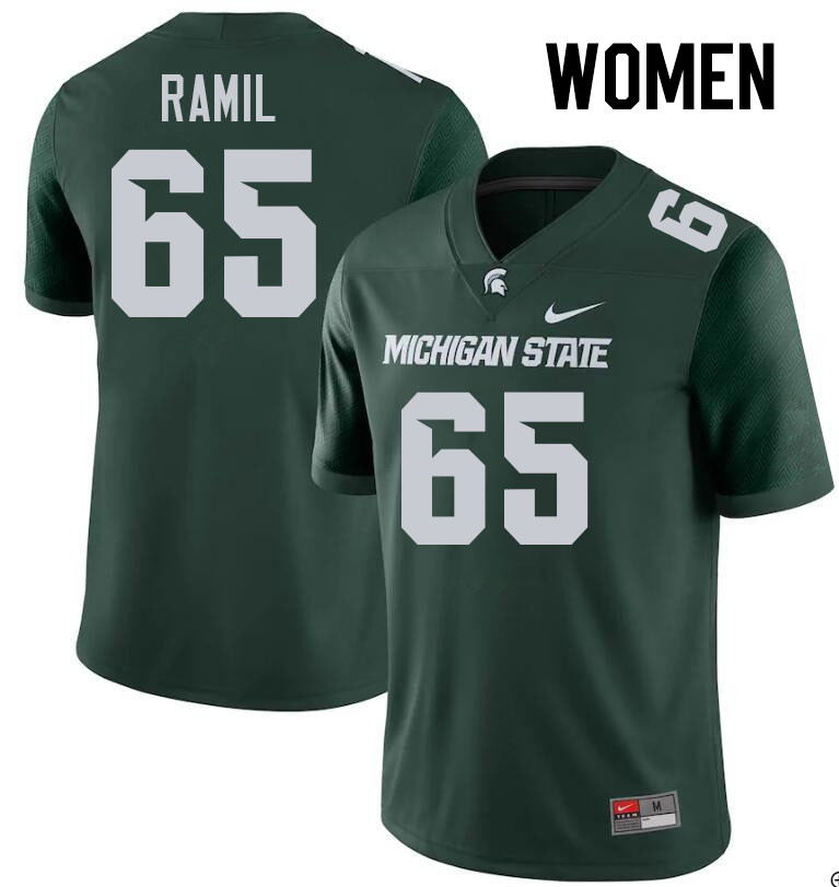 Women #65 Stanton Ramil Michigan State Spartans College Football Jerseys Stitched-Green